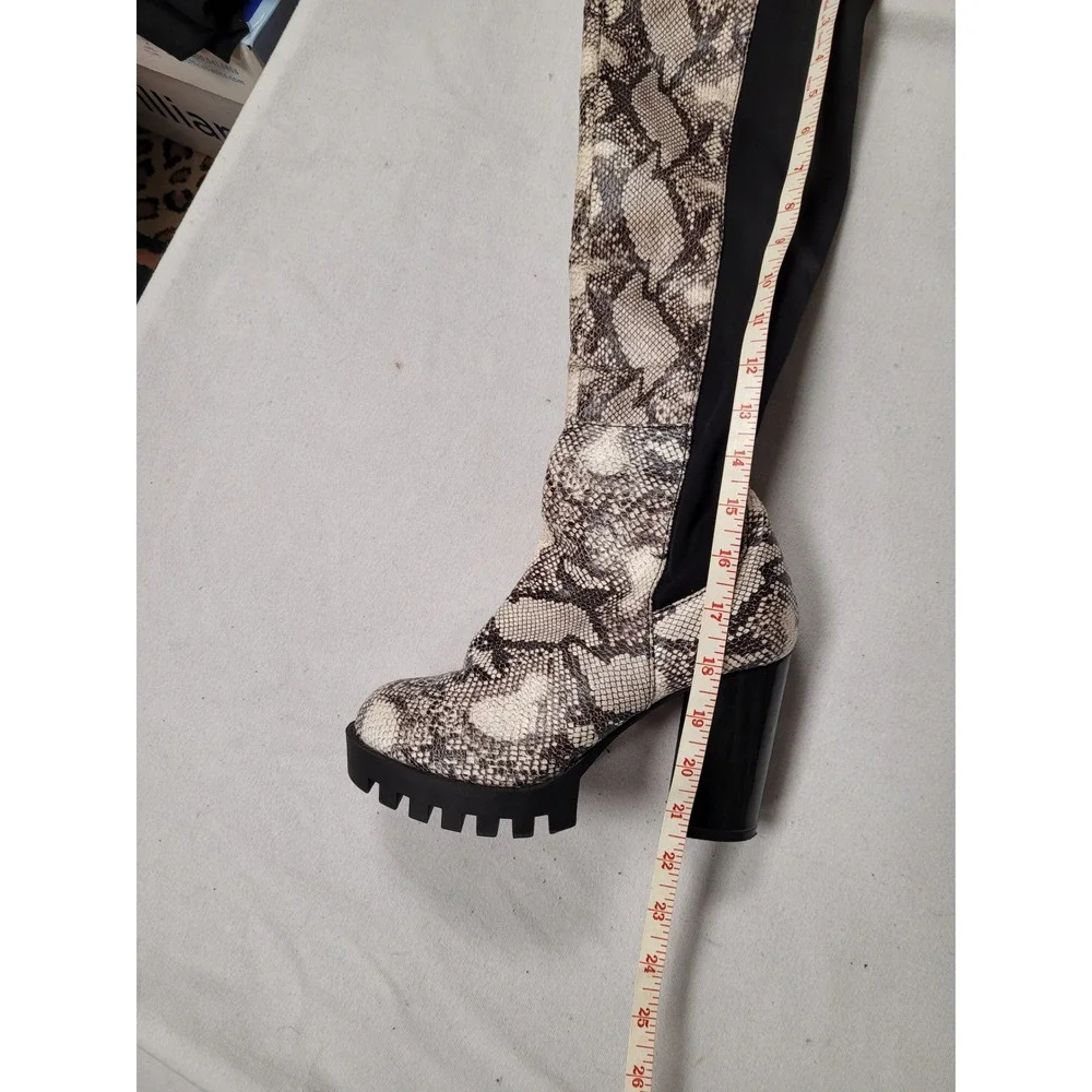 Womens Wild Diva Y2K BRATZ Inspired Faux Snake OTK Boots Chunky Platform Sz‎ 7